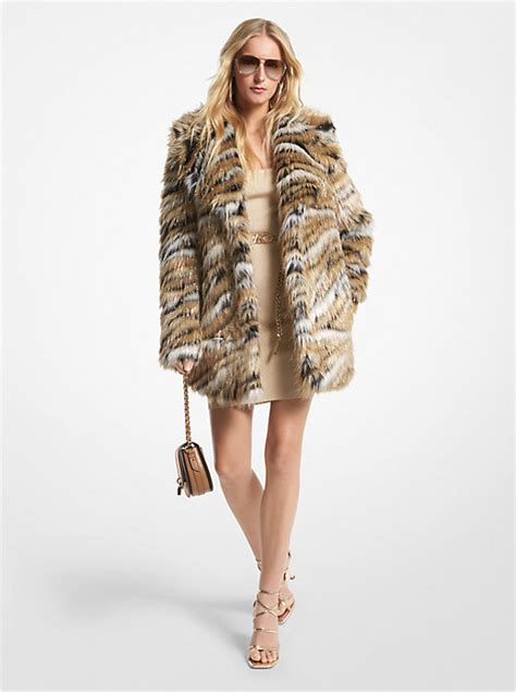 tiger look michael kors jacke|Metallic Tiger Jacquard Faux Fur Coat .